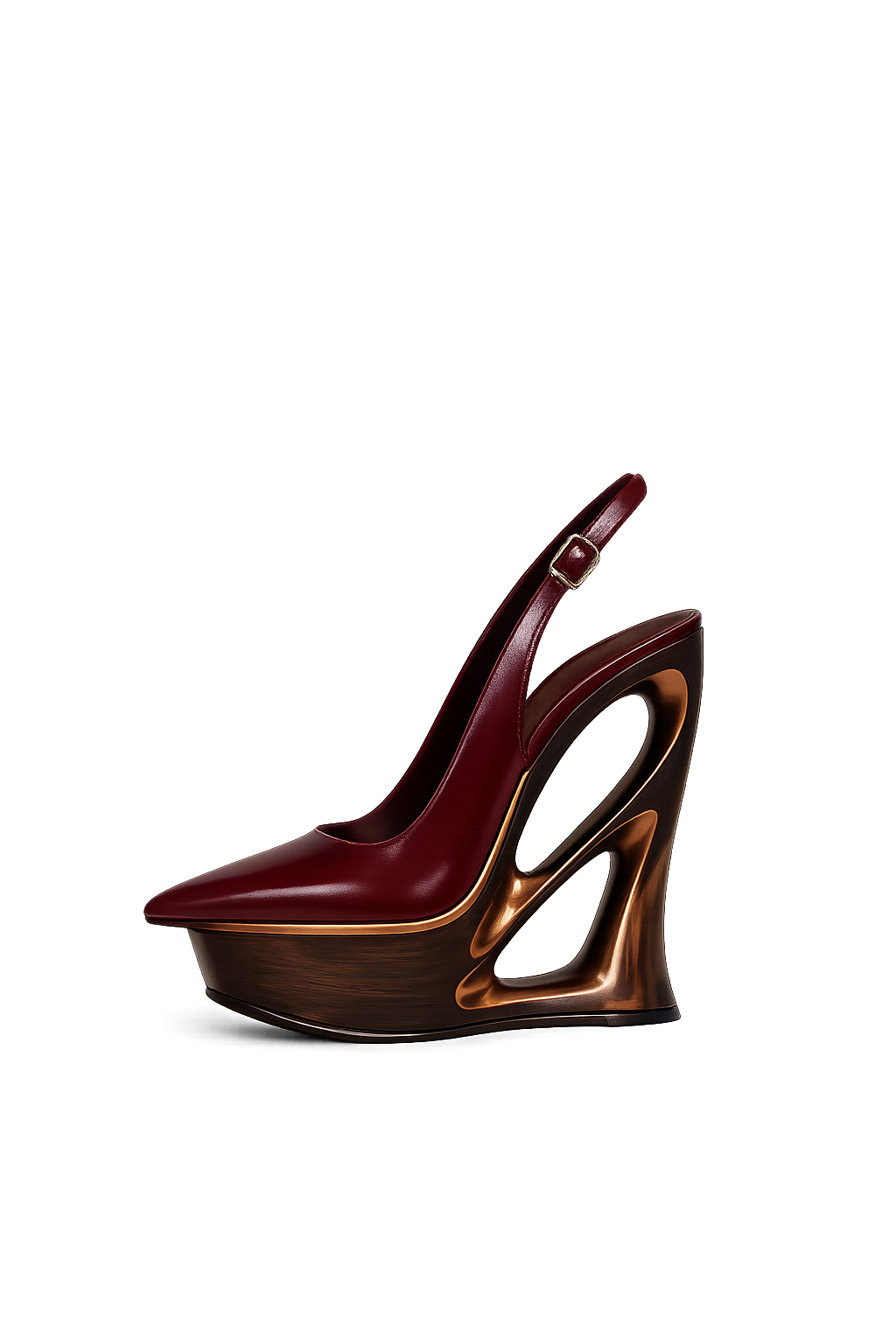 THE SCULPT MUSE SLINGBACK HEEL — OXBLOOD