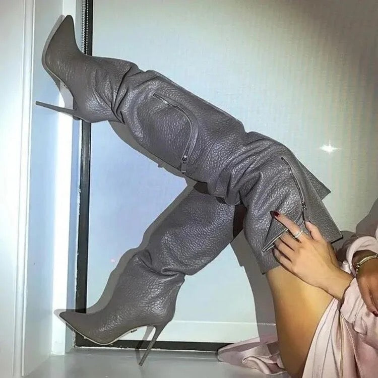 Thigh High Zipper Boots