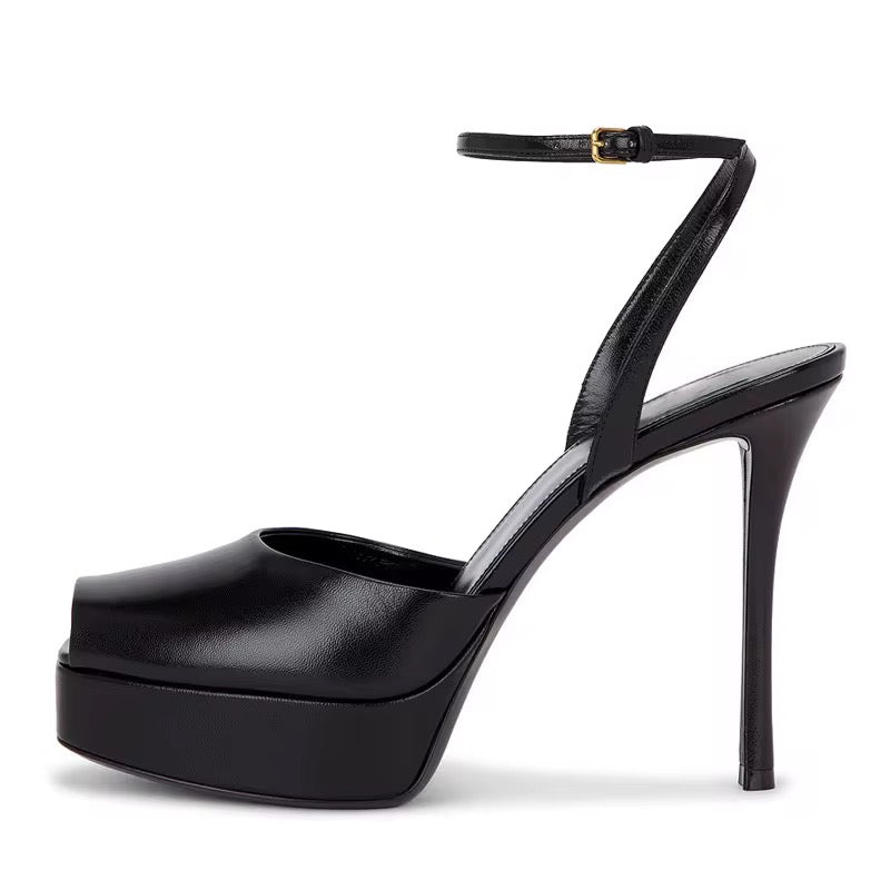 Sleek Platform Ankle Strap Heels