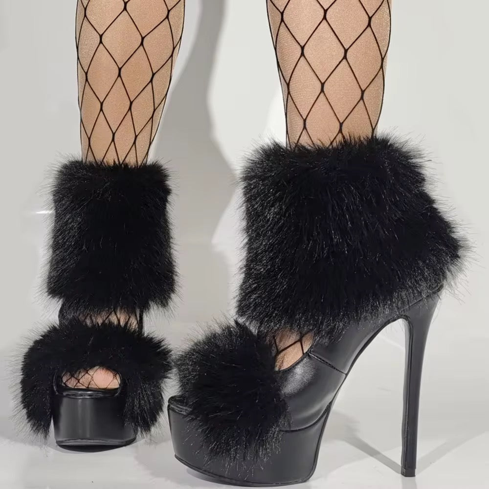 Fur Fantasy Platform Heels