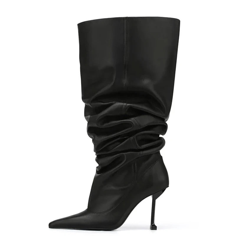 Pleated Up Heel Boots