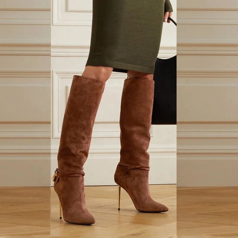 Browned Out Heel Boots - Dupe Department 