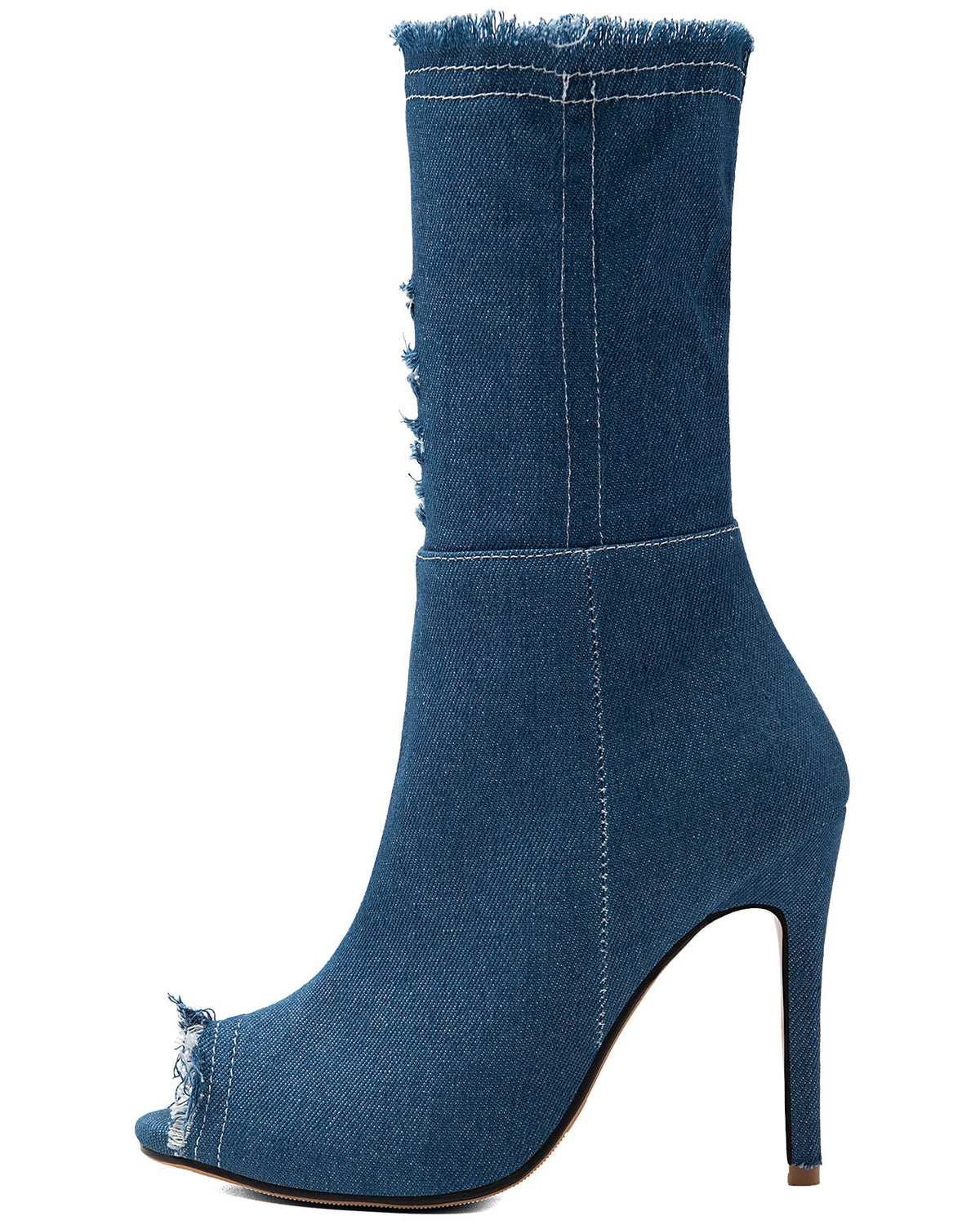 The Denim Afterthought Heel Boots