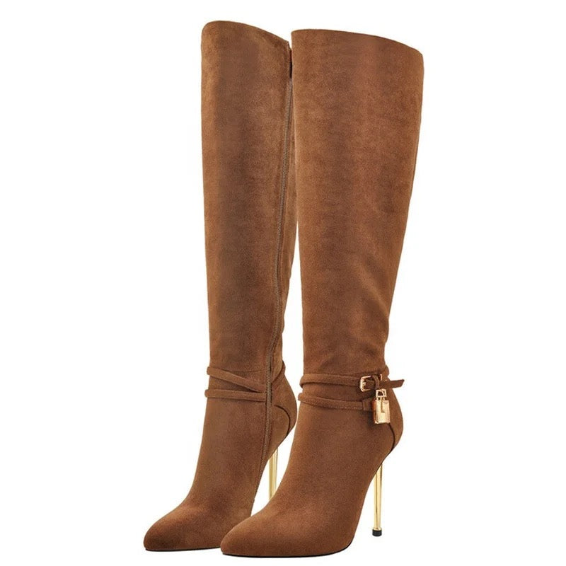 Browned Out Heel Boots - Dupe Department 