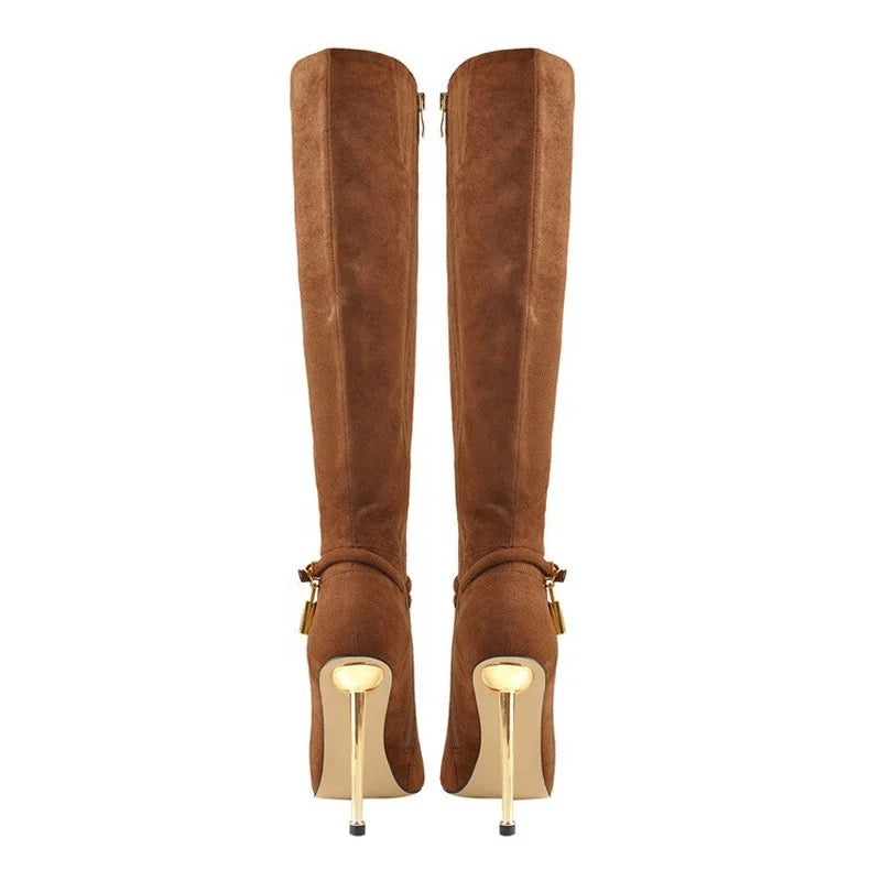 Browned Out Heel Boots - Dupe Department 