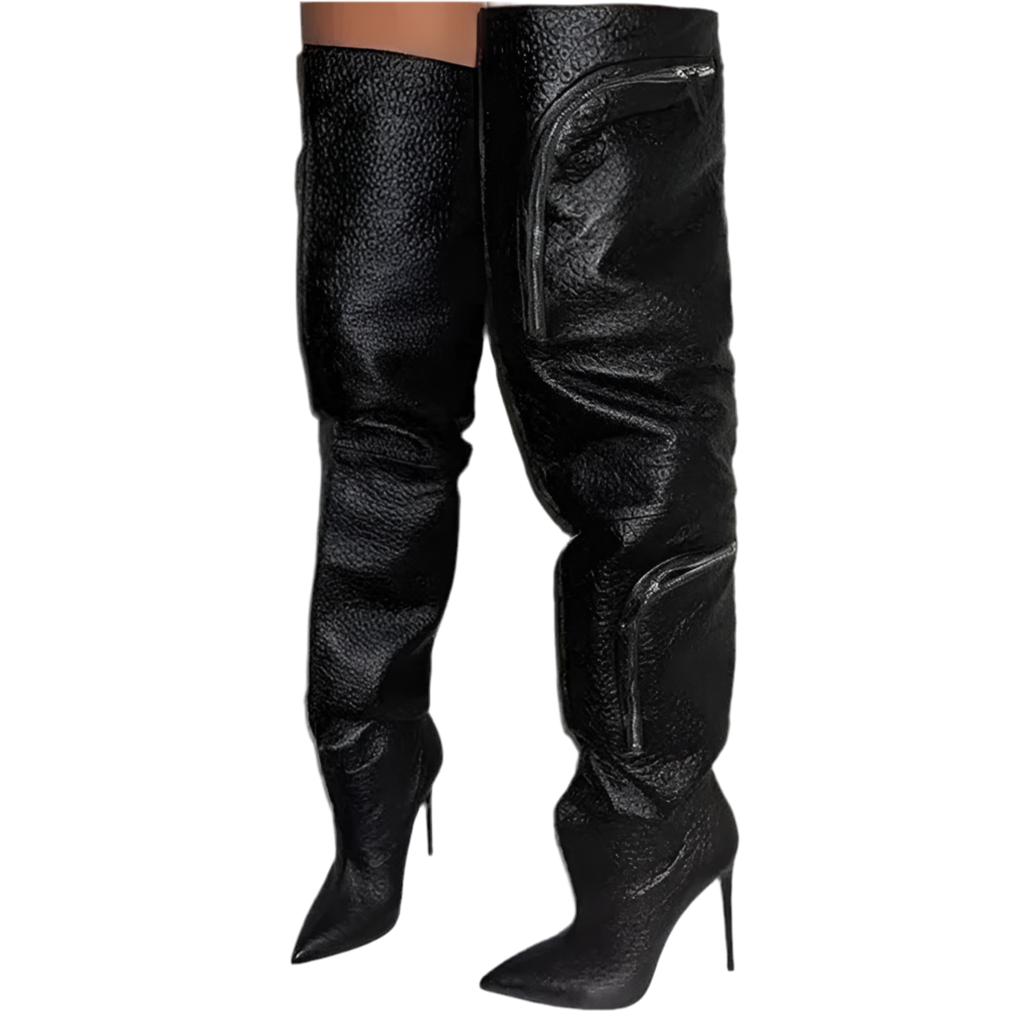 Botas altas con cremallera hasta el muslo