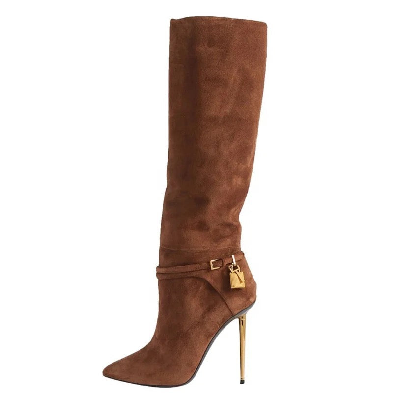 Browned Out Heel Boots - Dupe Department 