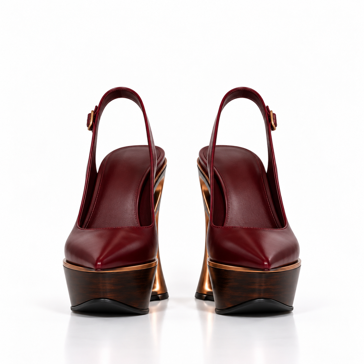 THE SCULPT MUSE SLINGBACK HEEL — OXBLOOD