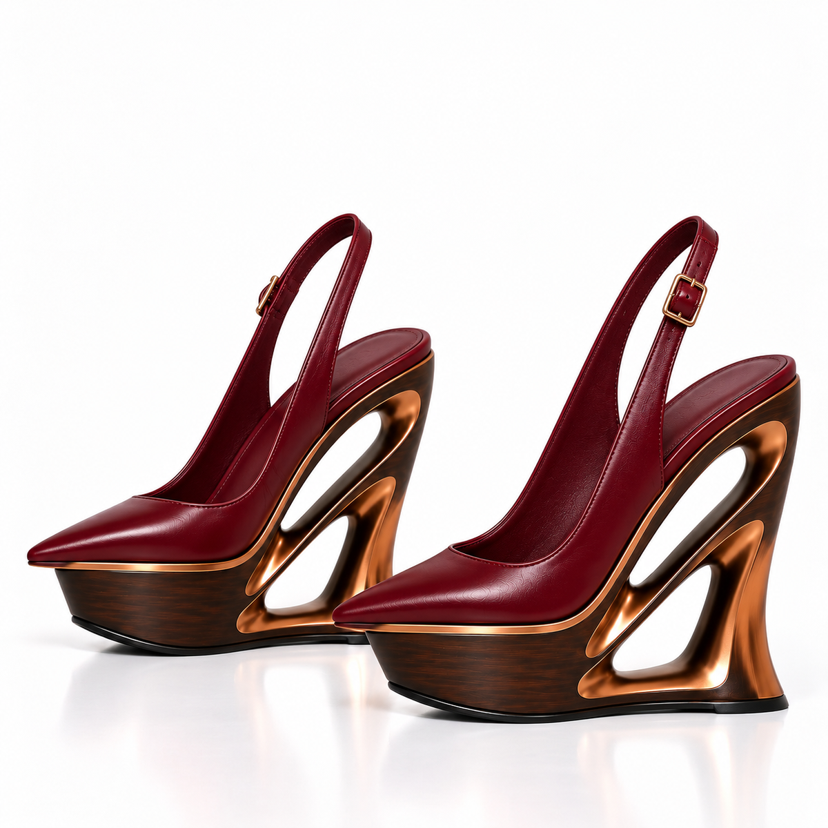 THE SCULPT MUSE SLINGBACK HEEL — OXBLOOD