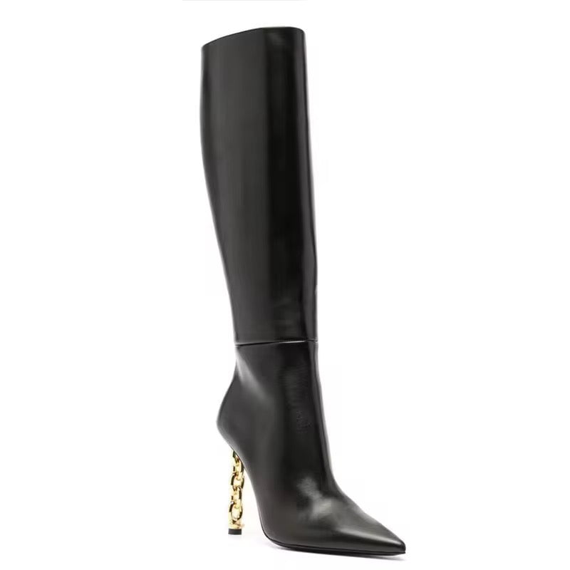Chain Luxe Knee-High Boots