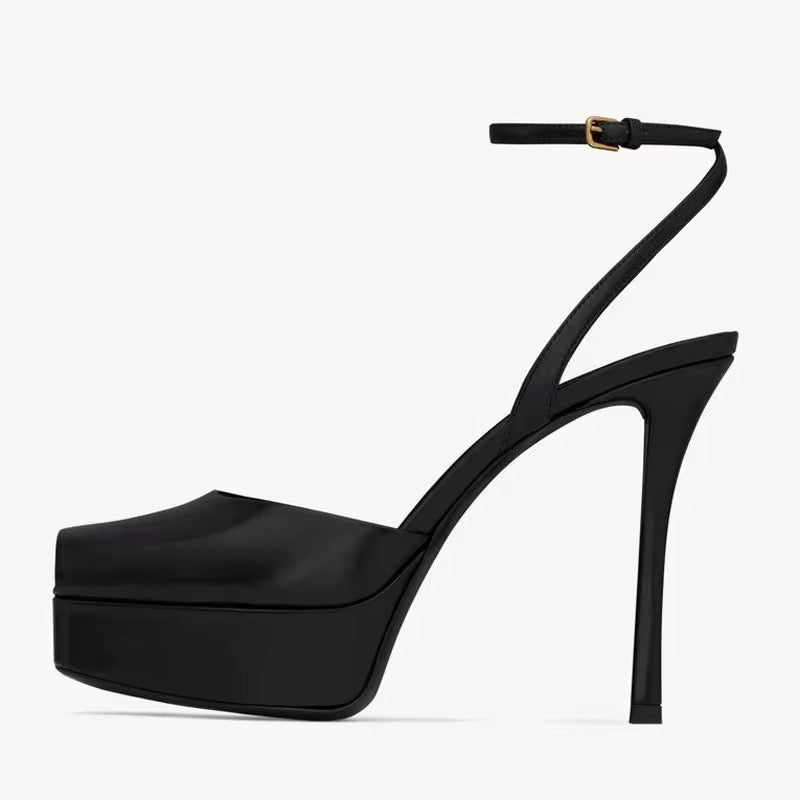 Sleek Platform Ankle Strap Heels