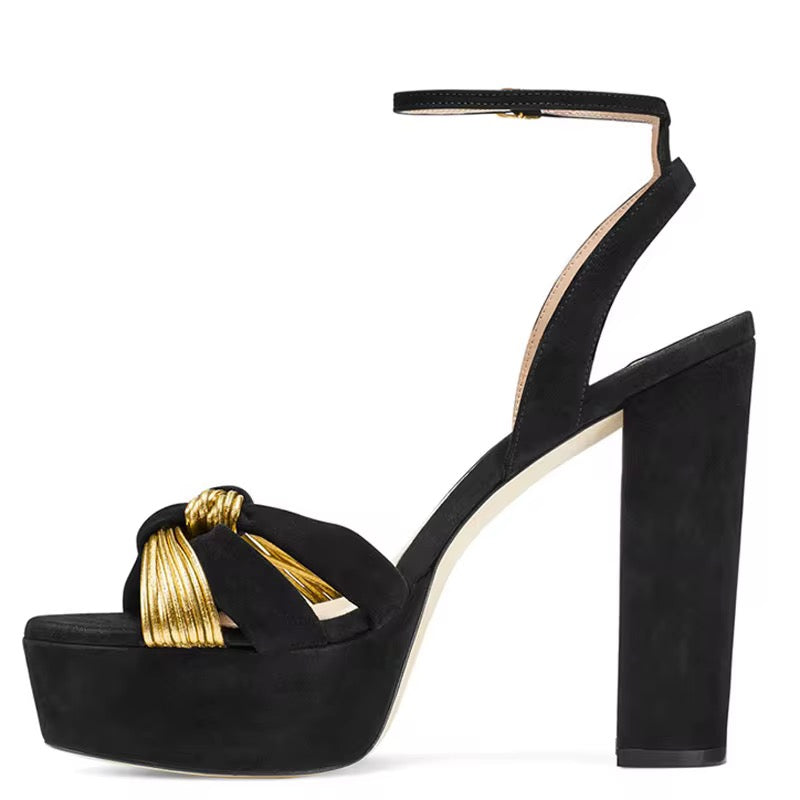 Golden Knot Platform Heels