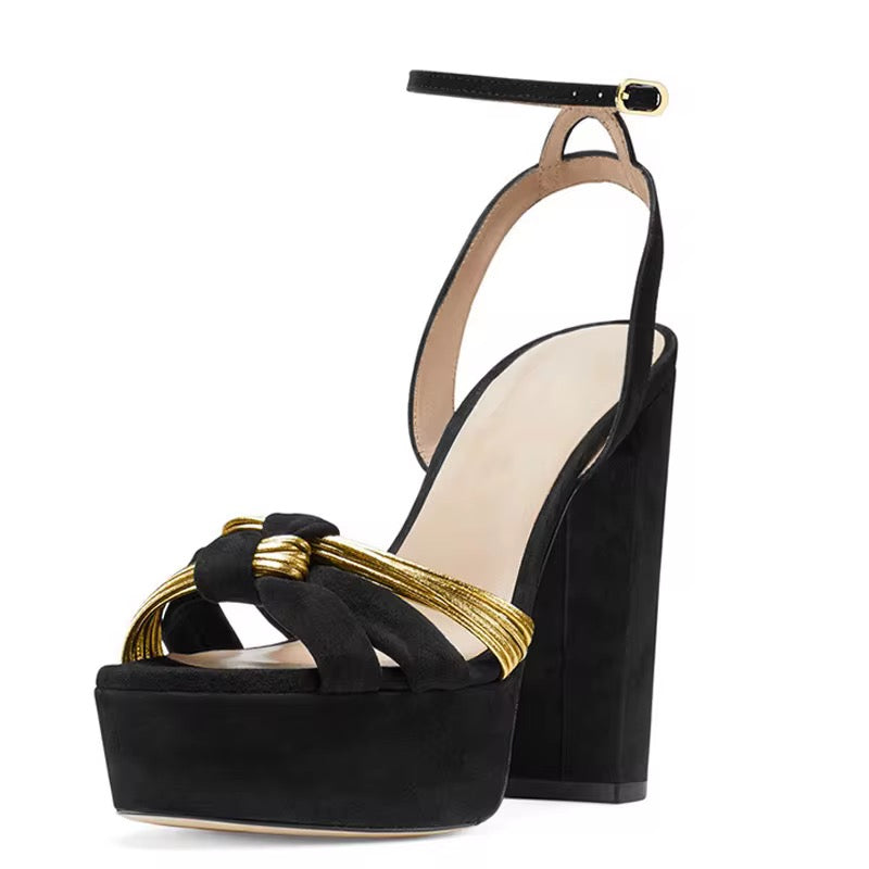 Golden Knot Platform Heels